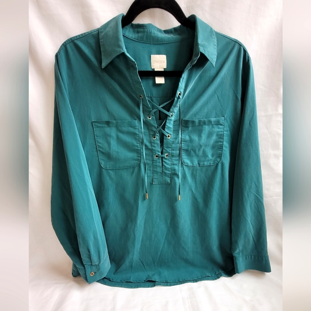 Teal Long-sleeve Chico's top